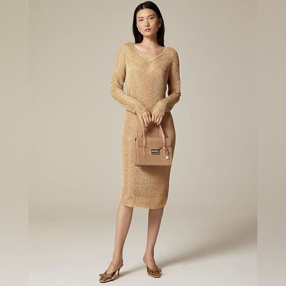 NWT J CREW Collection sheer metallic sweater-dress - Picture 3 of 8